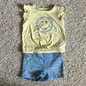 Levi's Toddler Girls 2 Pc Rainbow Top & Shorts Set